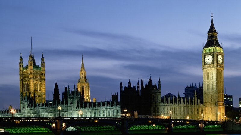 Big Ben and Parliament — Blue
