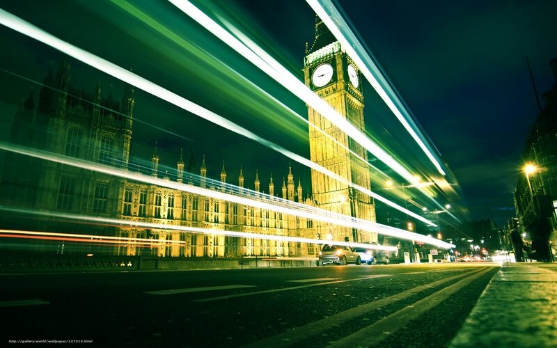 Big Ben and Parliament — Green, Dramatic