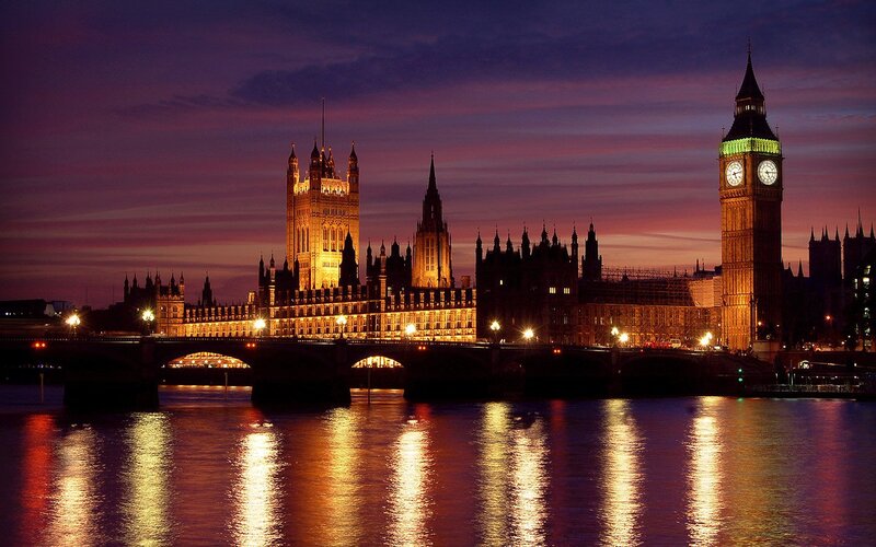 Big Ben and Parliament — Purple, Dramatic