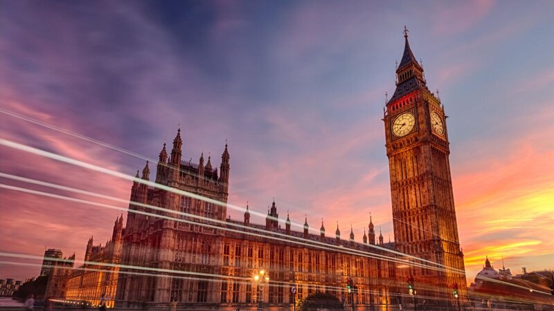 Big Ben and Parliament — Purple