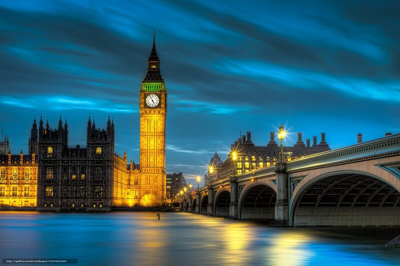 Big Ben and Westminster — Blue, Dramatic, Night