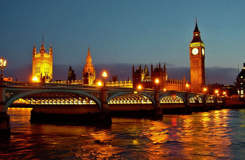 Big Ben and Westminster Bridge — Blue