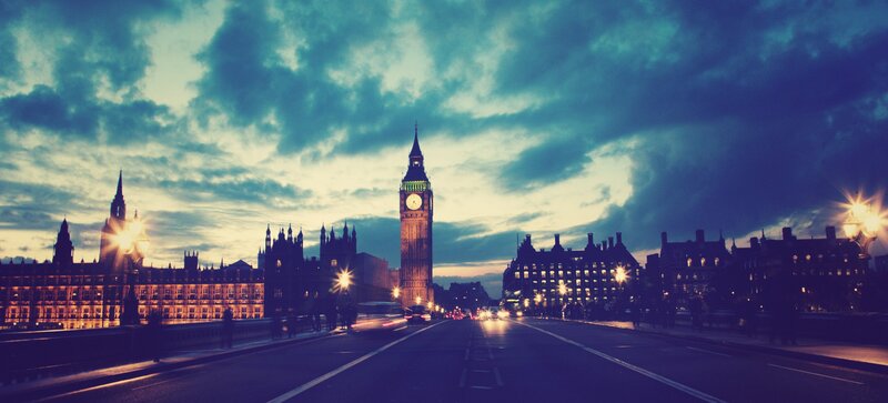 Big Ben at Dusk — Blue, Dramatic, Night, Photograph, Clock Tower