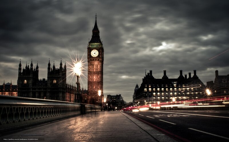 Big Ben at Dusk — Gray