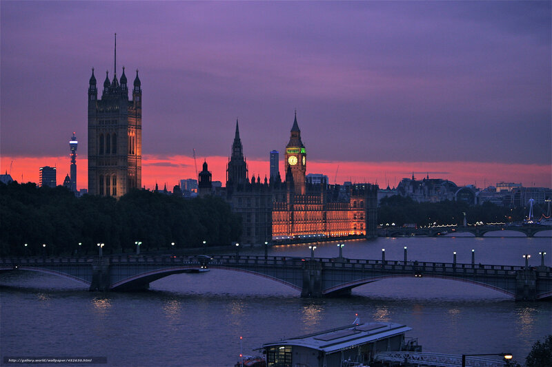 Big Ben at Dusk — Purple, Dramatic