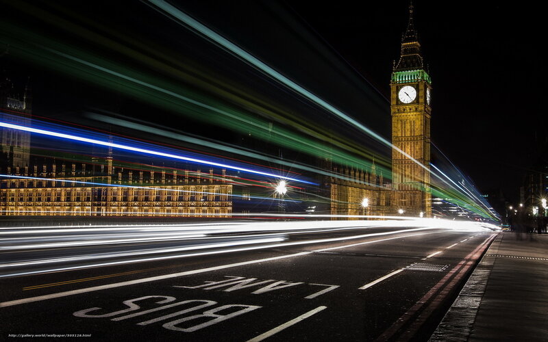 Big Ben at Night — Black, Dynamic