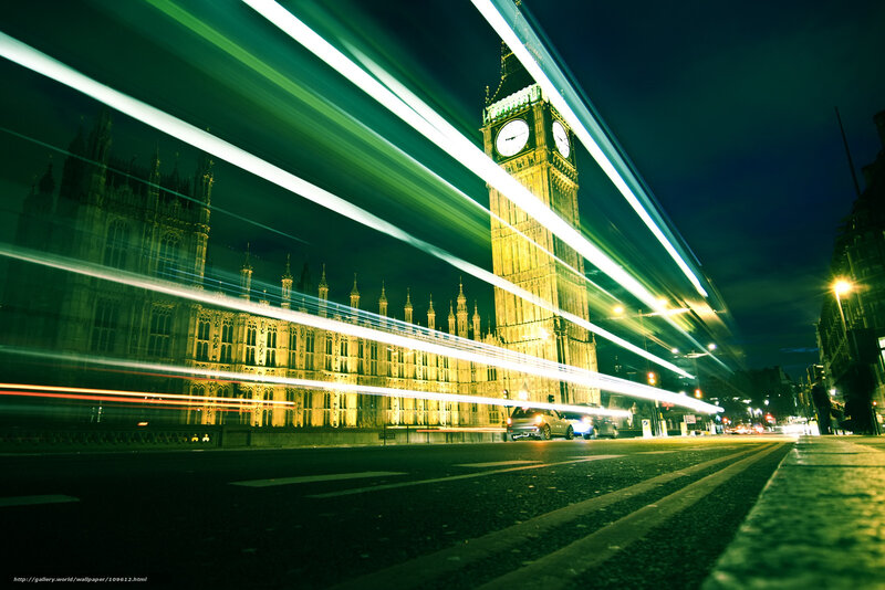 Big Ben at Night — Green