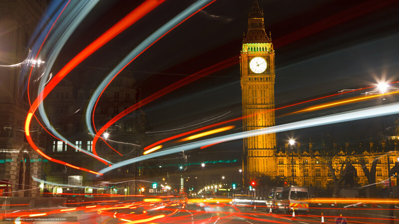 Big Ben at Night — Red