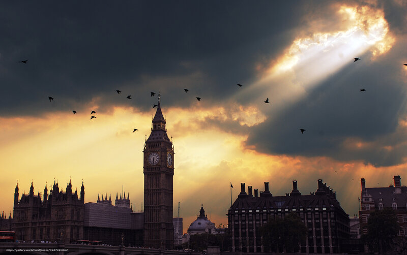 Big Ben at Sunset — Orange
