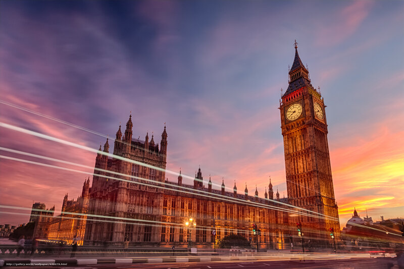 Big Ben at Sunset — Purple