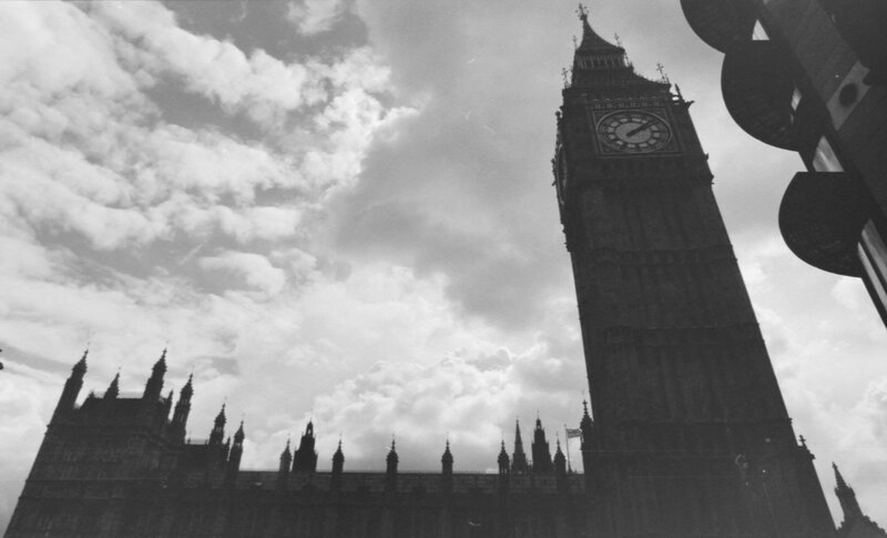 Big Ben Clock Tower — Black, Dramatic, Afternoon
