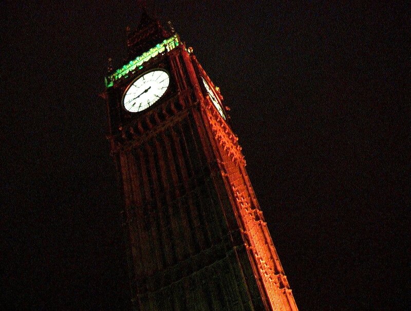 Big Ben Clock Tower — Black, Dramatic, Night, Photograph, Night Sky