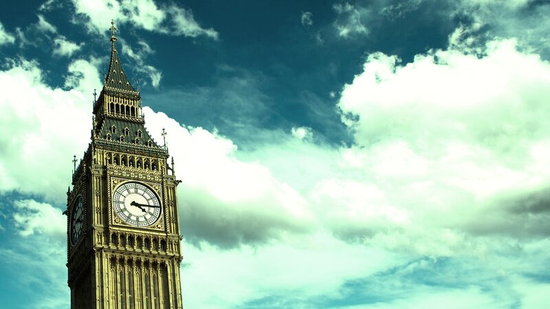 Big Ben Clock Tower — Blue, Dramatic, Afternoon, Photograph, Sky