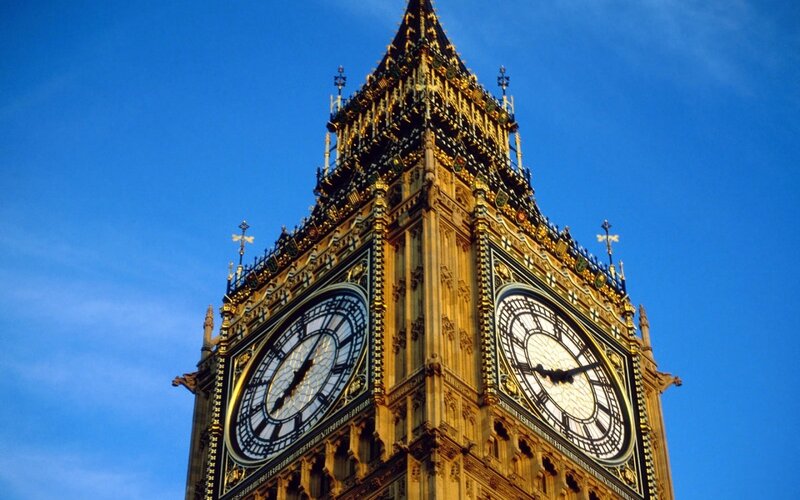Big Ben Clock Tower — Blue, Dramatic, Afternoon