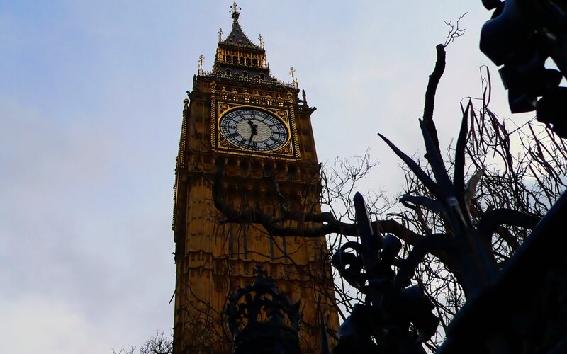 Big Ben Clock Tower — Brown, Dramatic