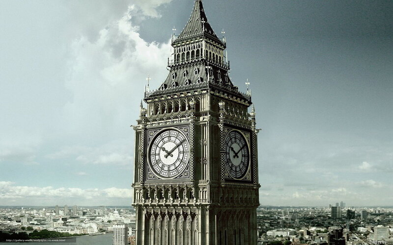 Big Ben Clock Tower — Gray, Dramatic, Afternoon, Photograph, Cityscape, Sky