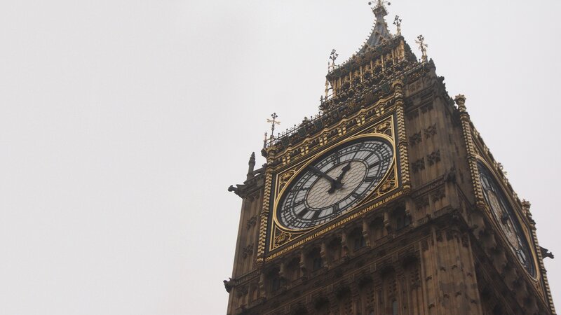 Big Ben Clock Tower — Gray, Overcast, Photograph, Sky