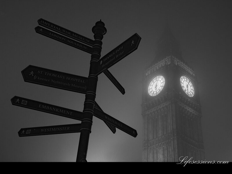 Big Ben on a foggy day