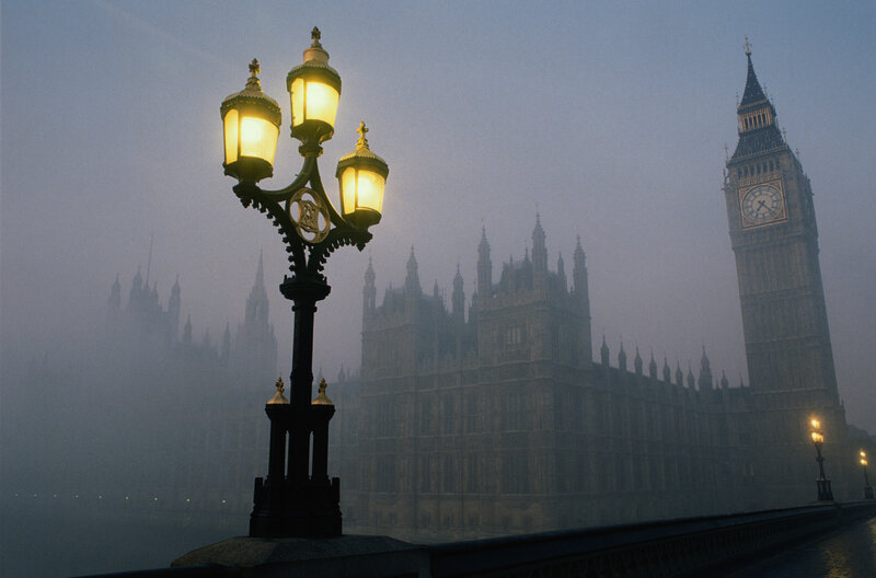 Big Ben on a foggy morning