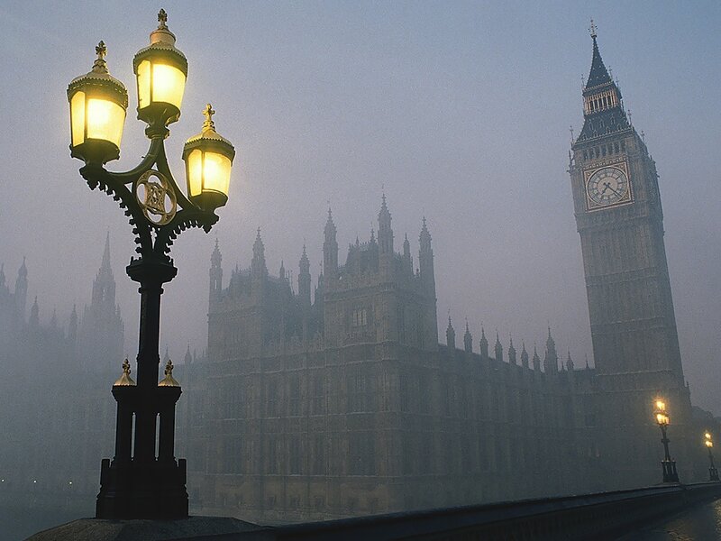 Big Ben on a foggy morning