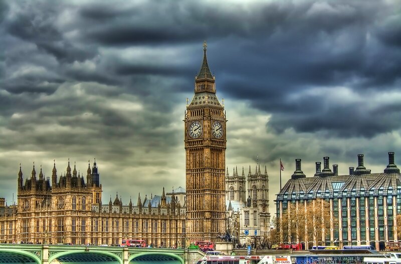 Big Ben under stormy sky