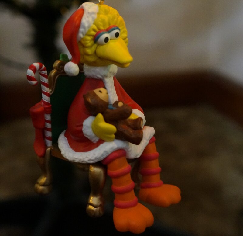 Big Bird in Santa Outfit