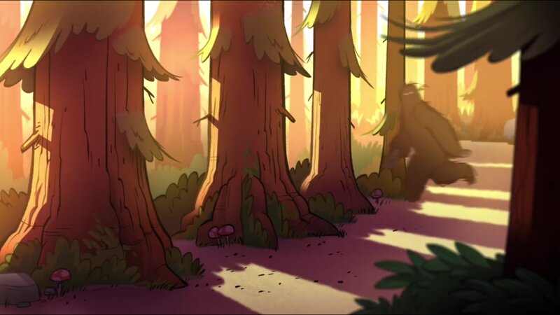 Bigfoot in Forest — Orange