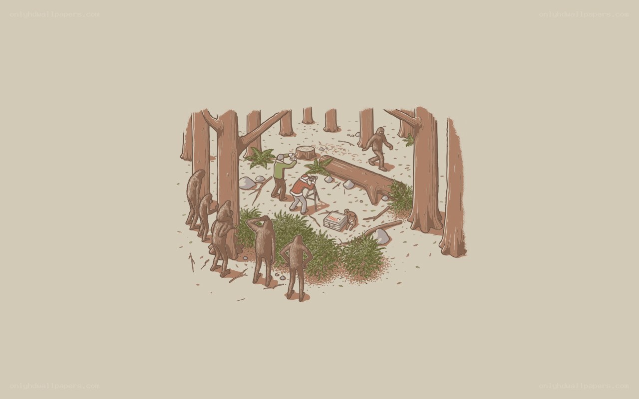 Bigfoot research in forest