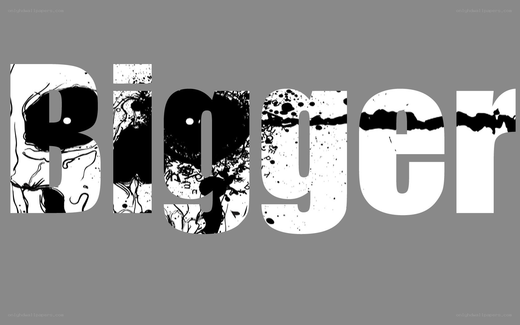 Bigger text with ink splatter