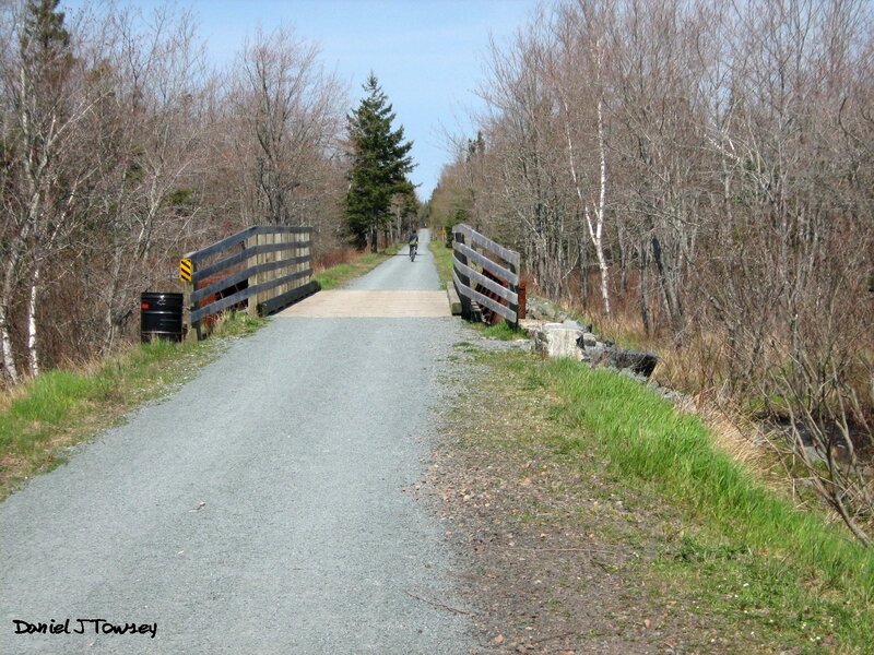 Bike path over a small bridge