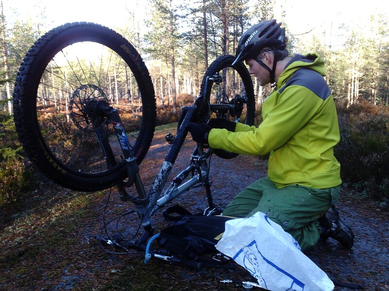 Bike repair in the forest