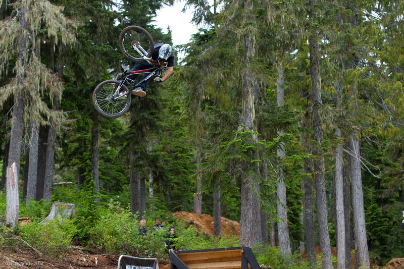 Bike rider mid-air jump