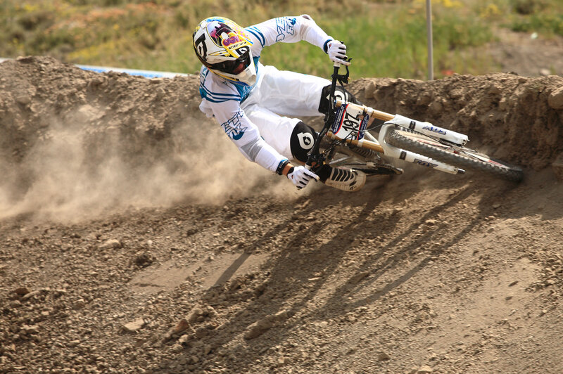 Bike rider on dirt track