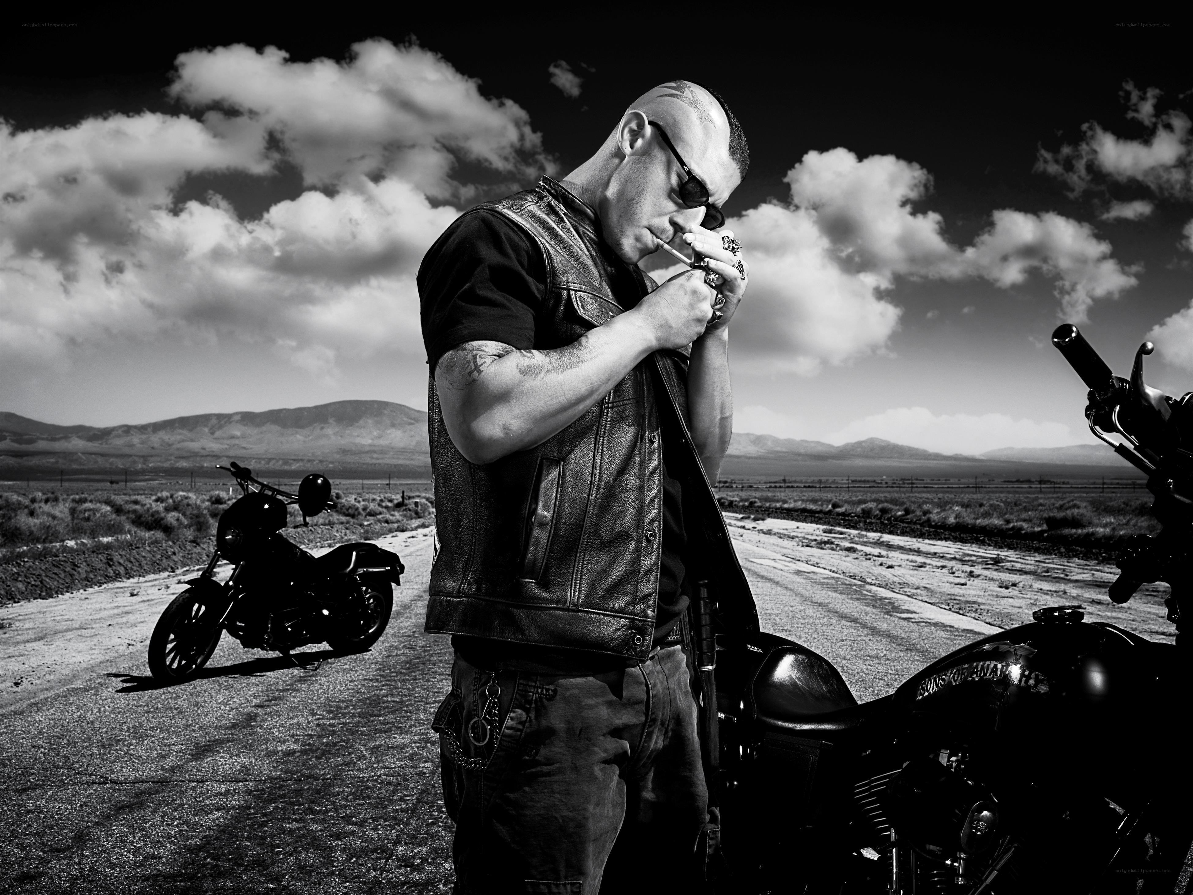 biker on a desert road