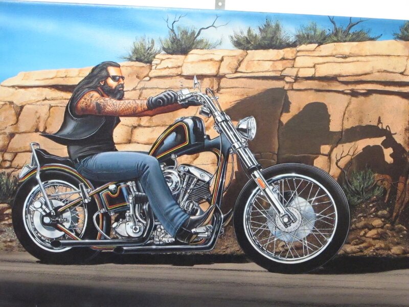 Biker on Motorcycle — Black