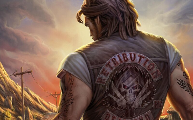 biker with retribution patch
