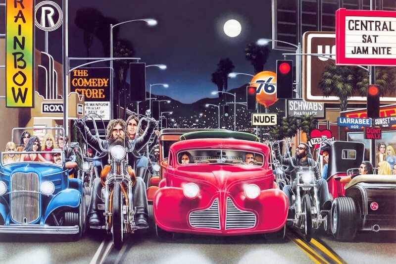Bikers and Cars on Street