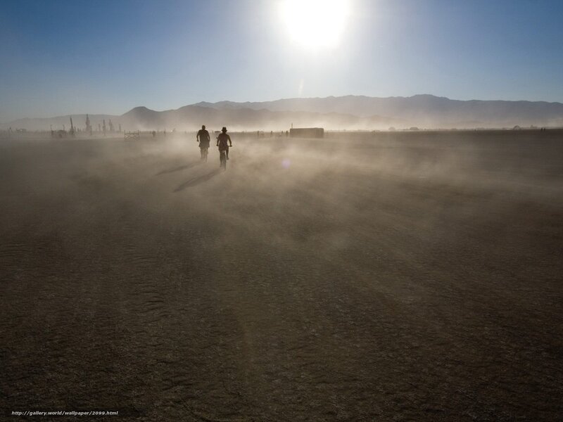 Bikers in Dust Storm