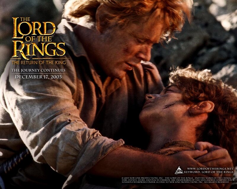 Bilbo and Frodo in a tender moment