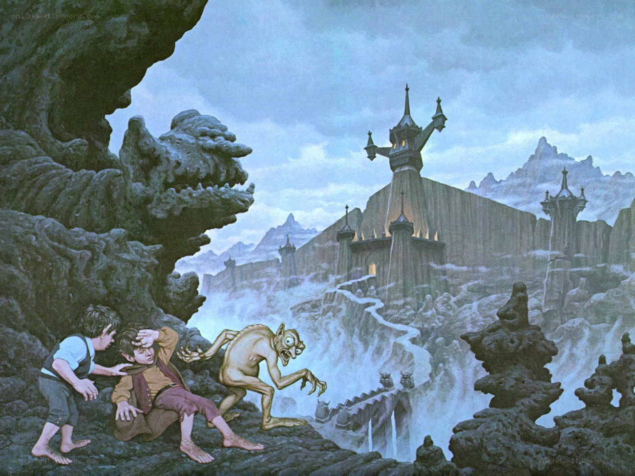 Bilbo and Frodo in Mordor