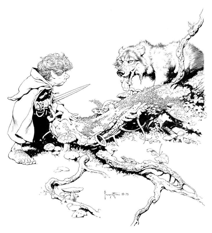Bilbo and the wolf