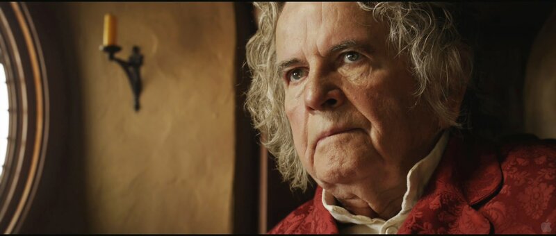 Bilbo Baggins in a red jacket