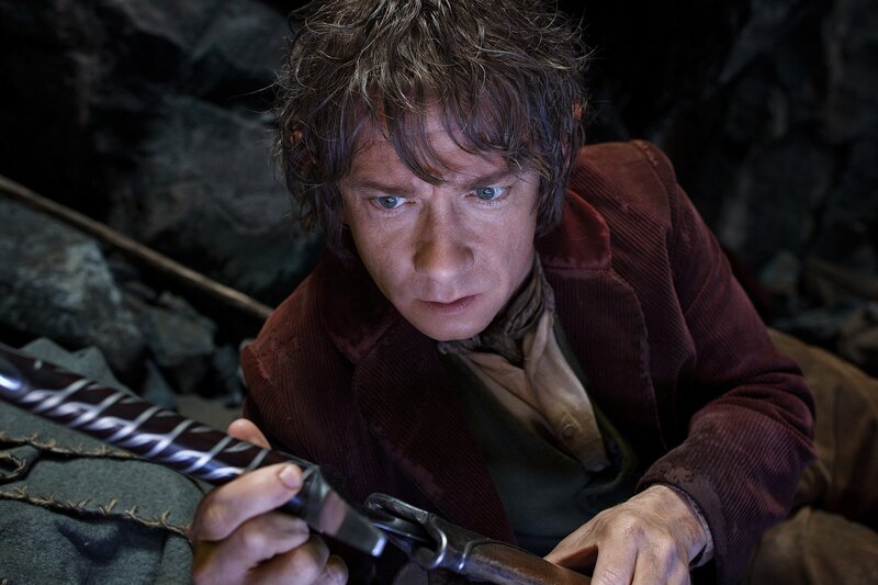 Bilbo Baggins with a sword