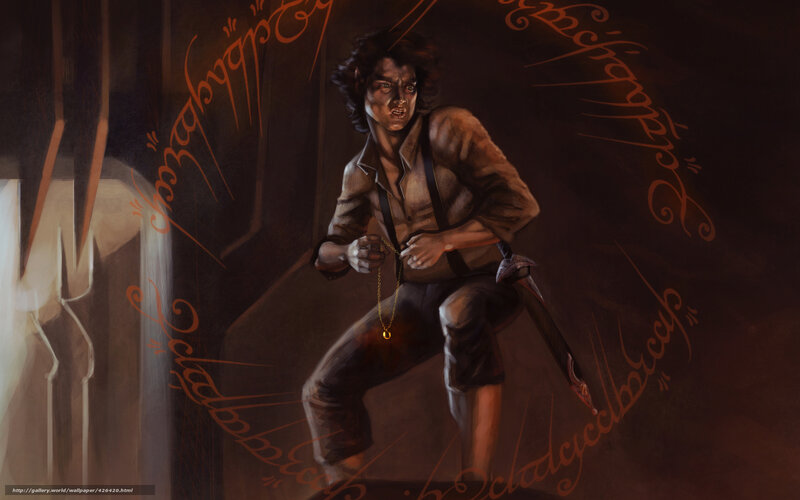 Bilbo Baggins with the One Ring