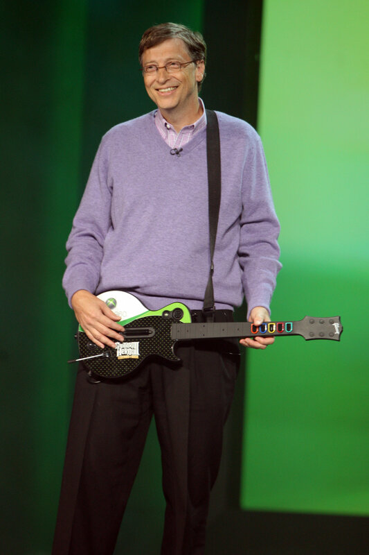 Bill Gates with guitar controller
