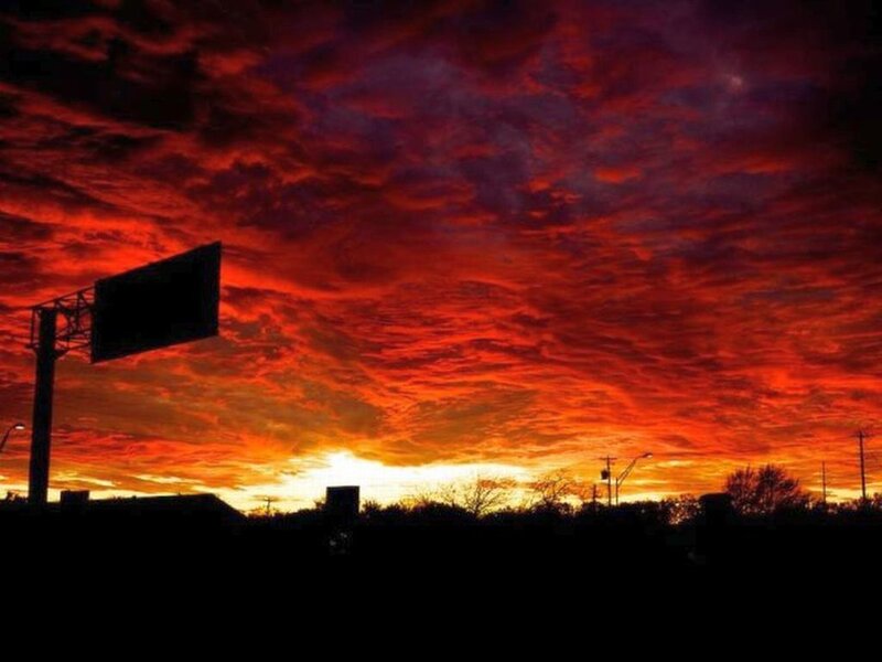 Billboard at Sunset — Red