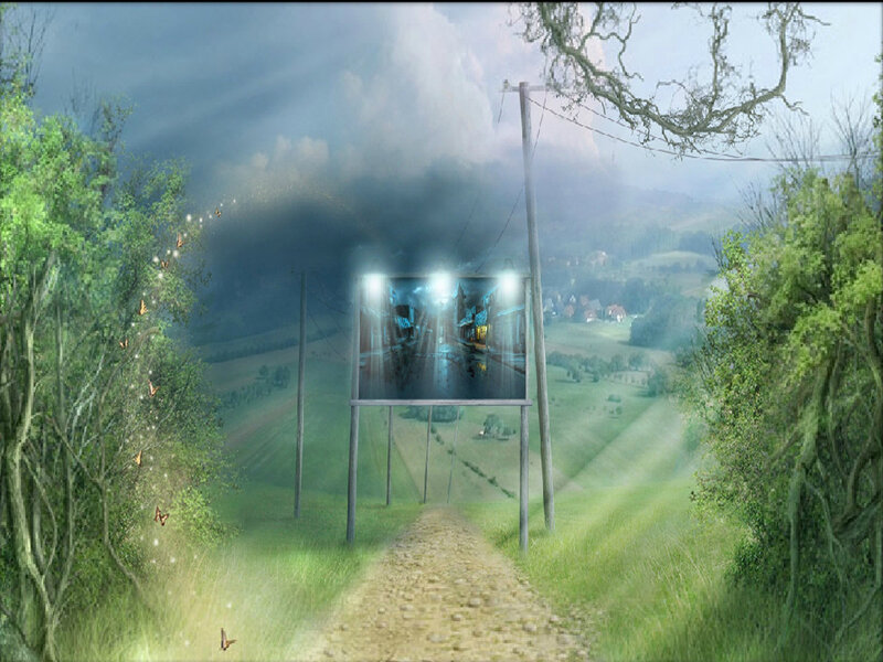 Billboard on Rural Path