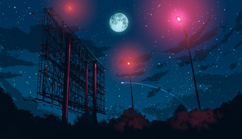 Billboard Structure at Night