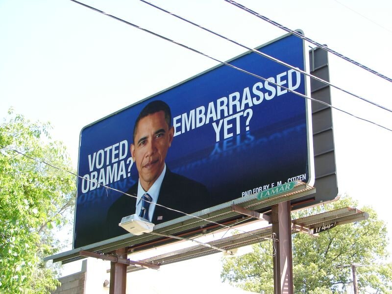 Billboard with Obama Portrait