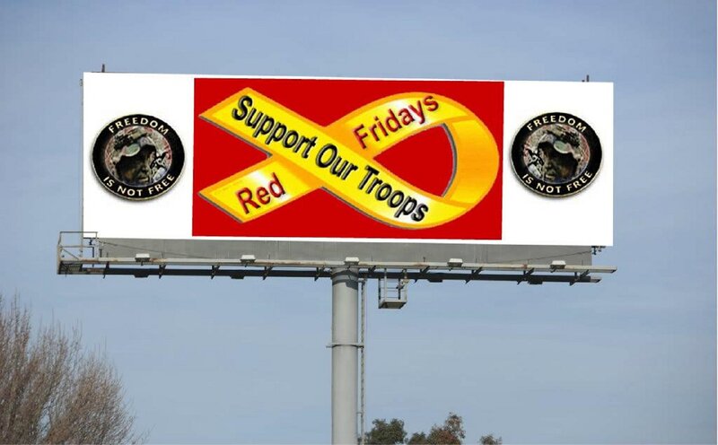 Billboard with Red Ribbon